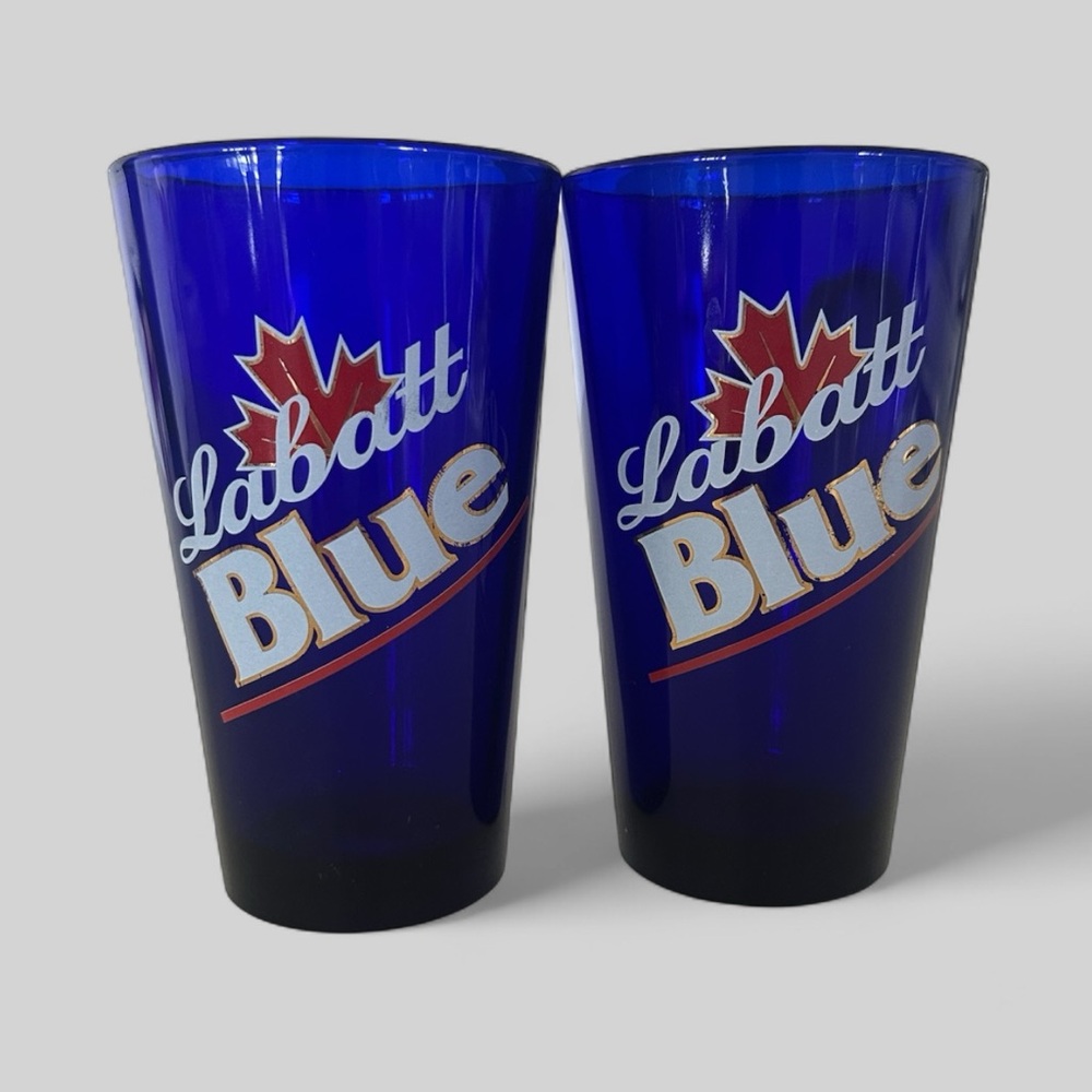 2 Labatt Blue Vintage Beer Glasses